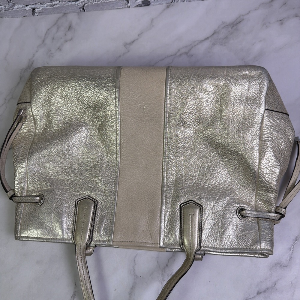 Coach Chelsea Leather Stripe Platinum Charlie ToteBag Purse J1126 18962 - Picture 15 of 15
